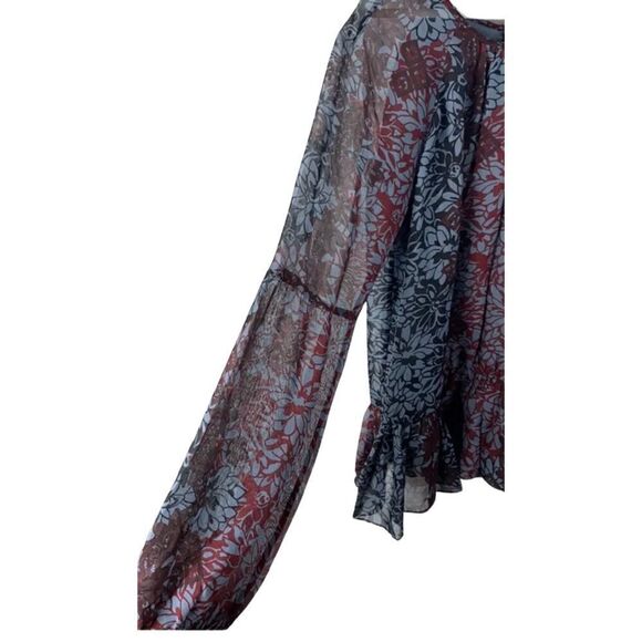 Cinq a Sept  silk floral peplum blouse XS - Picture 4 of 7